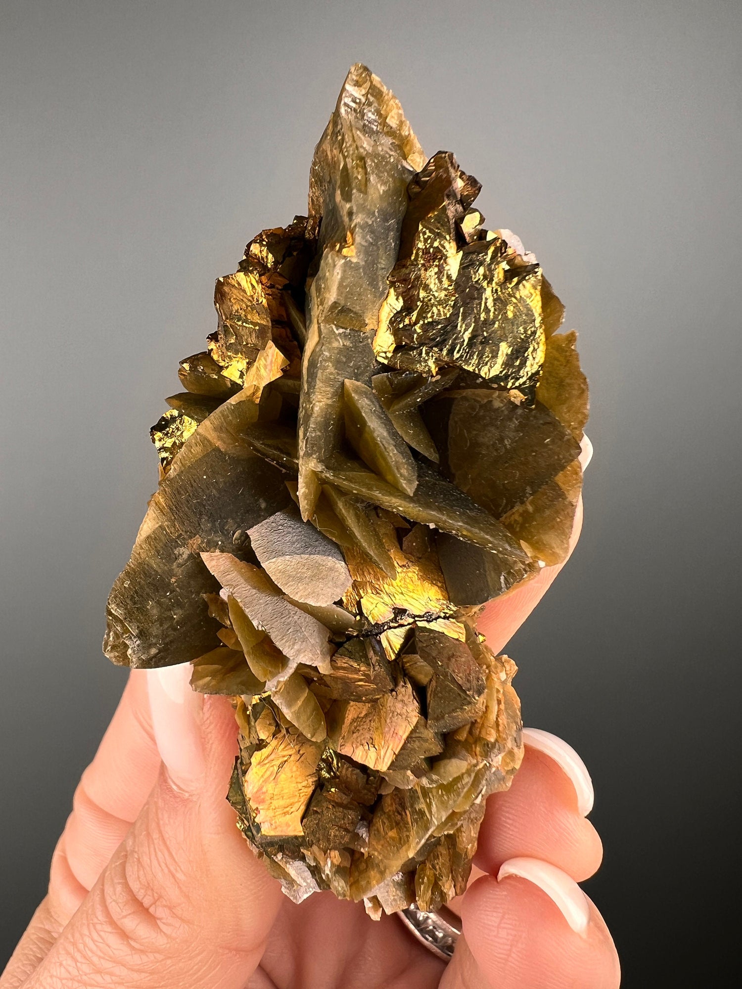 Iridescent Siderite with Chalcopyrite Mineral Specimen, Siderite Crystal