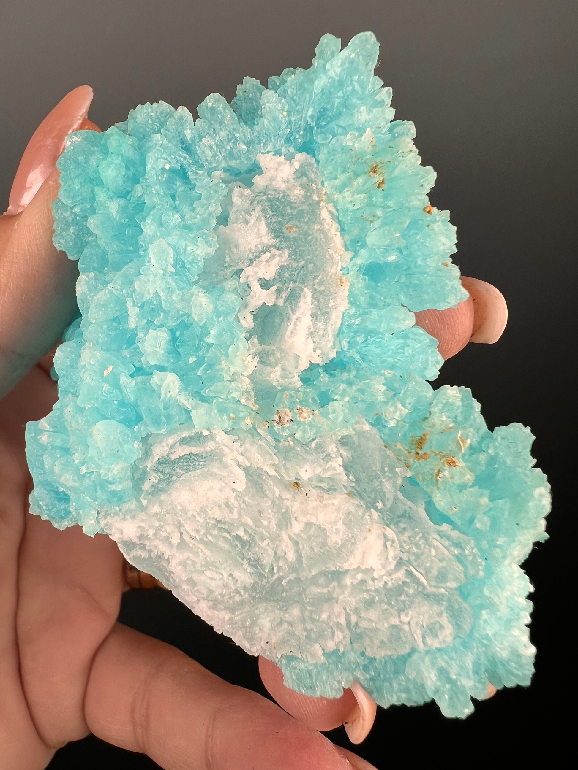 Rare! Neon Blue Salammoniac with Lecontite Specimen from Chile