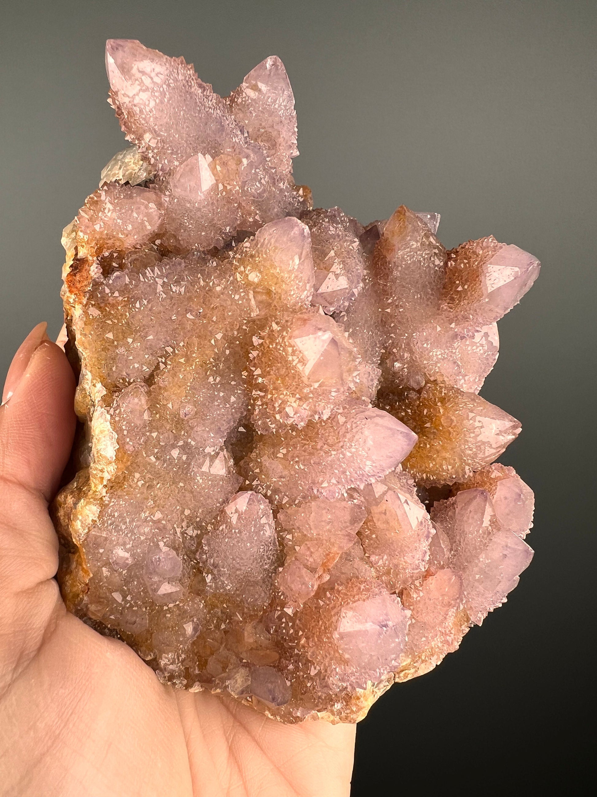 Beautiful Piece!Lilac Cactus (Spirit) Quartz with Big Crystals