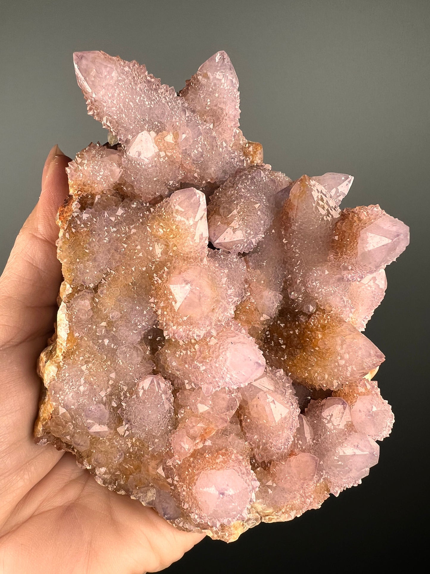 Beautiful Piece!Lilac Cactus (Spirit) Quartz with Big Crystals