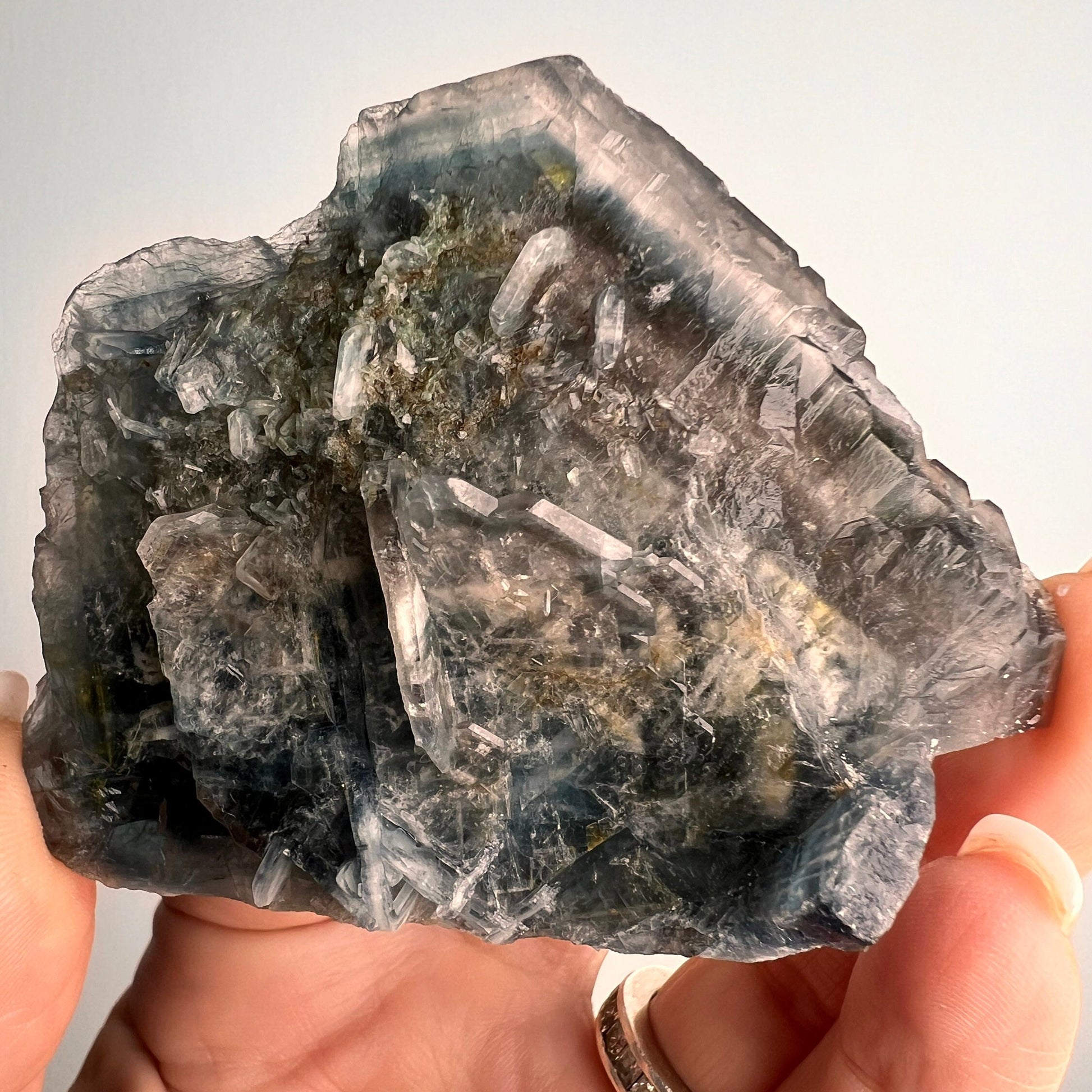 Amazing Piece! Blue Barite Crystals Cluster