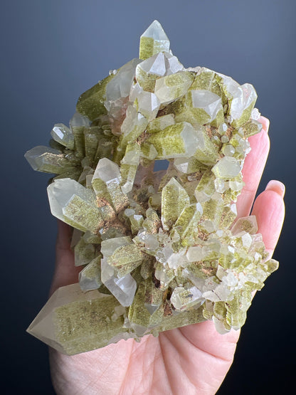 Perfect for Collection!Crystal Quartz Flowers with Glittery Chlorite Crystals Specimen From Turkey