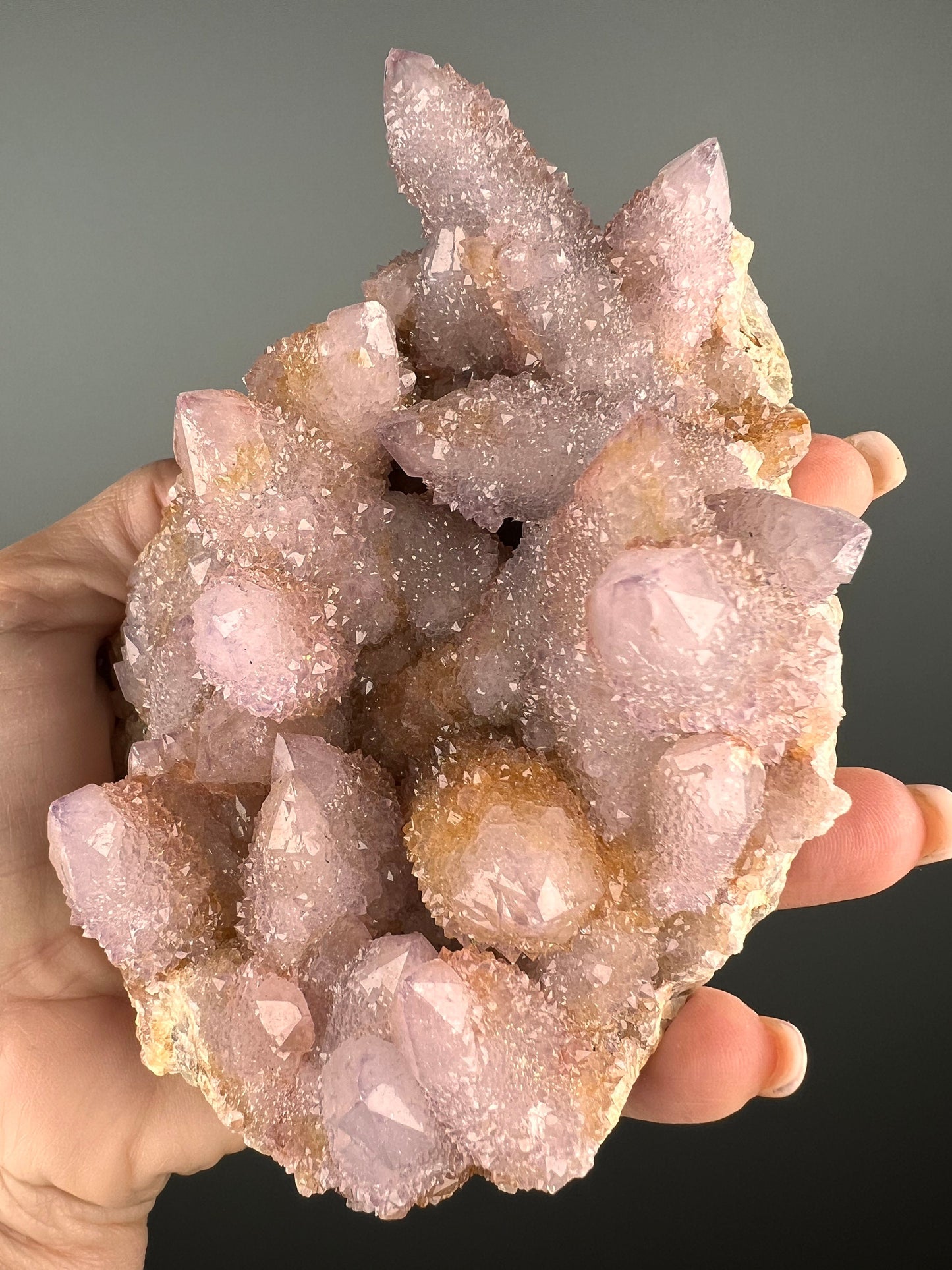 Beautiful Piece!Lilac Cactus (Spirit) Quartz with Big Crystals