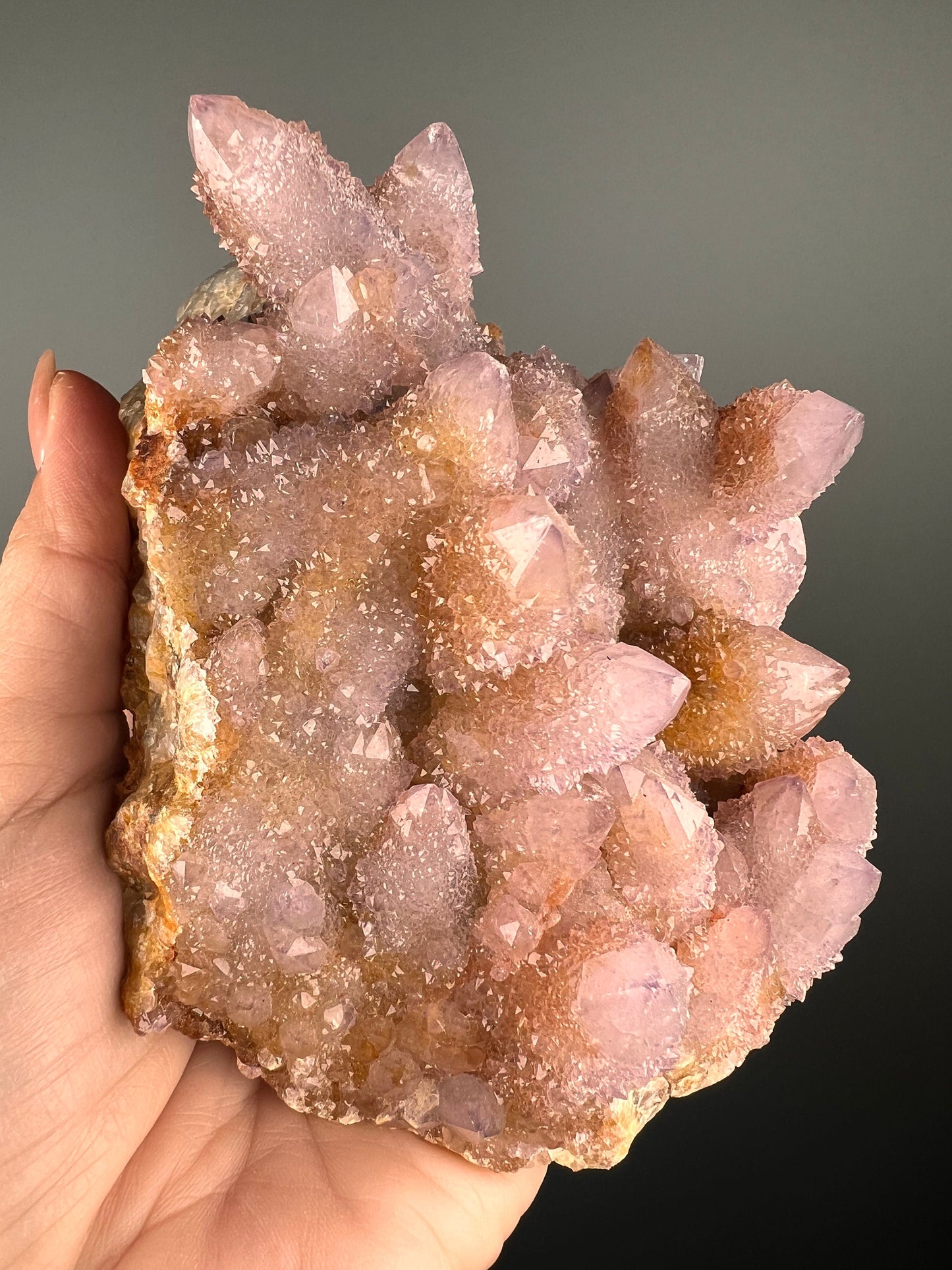 Beautiful Piece!Lilac Cactus (Spirit) Quartz with Big Crystals