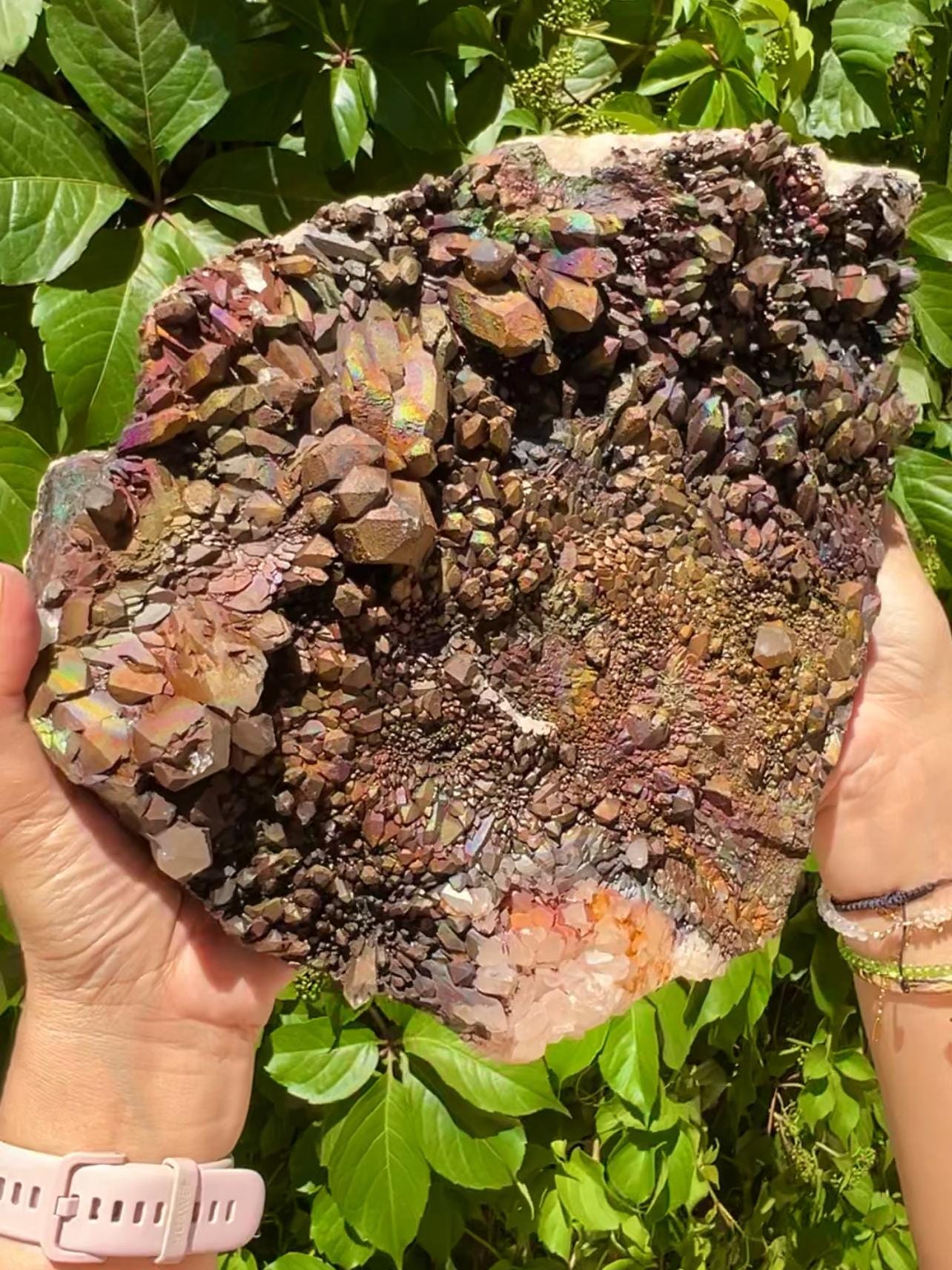 XXL Size! Quartz with Rainbow Goethite Specimen