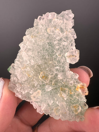 Purification, Balance, Protection! Transparent Gemmy Cubic Green and Yellow Halite Specimen