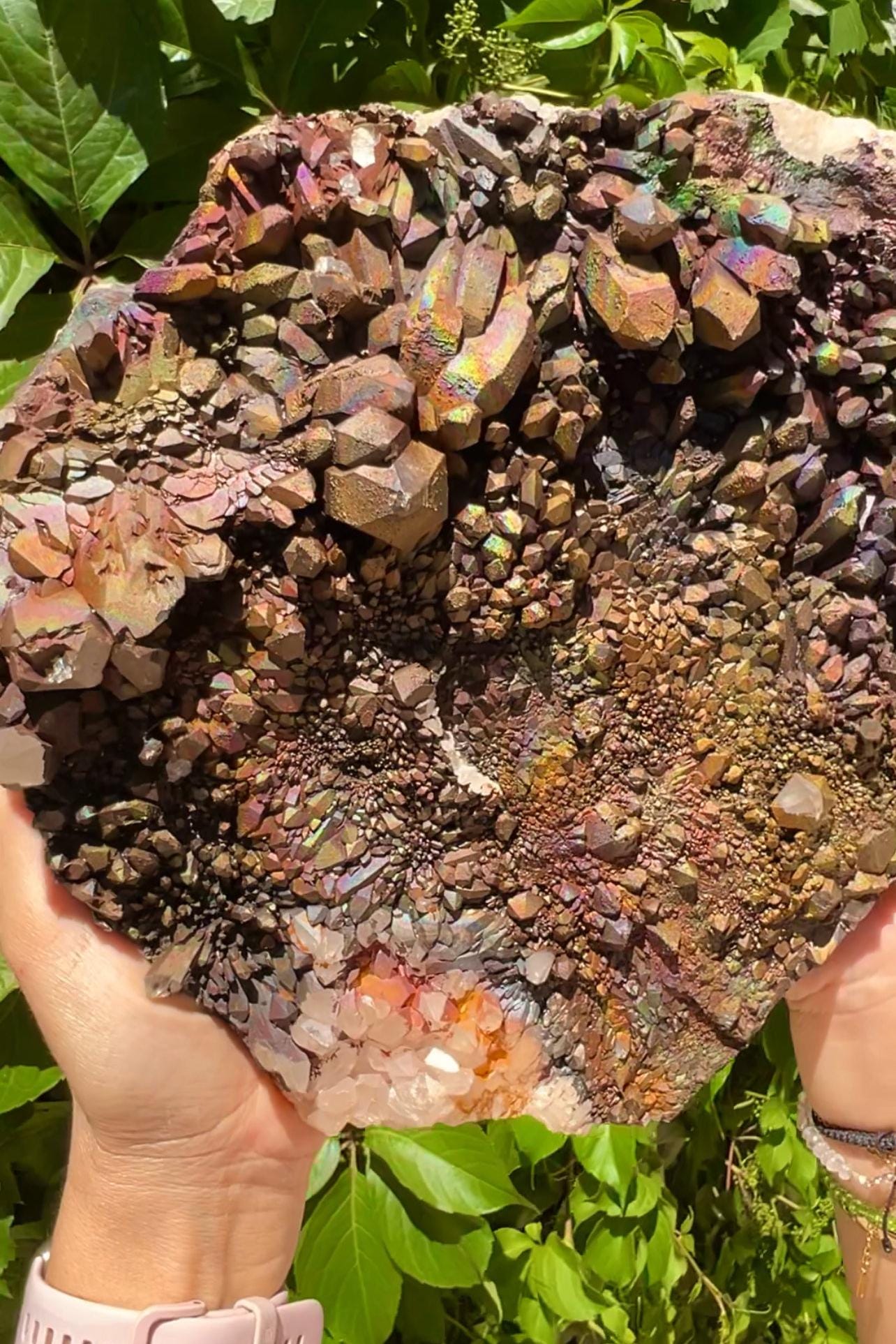 XXL Size! Quartz with Rainbow Goethite Specimen