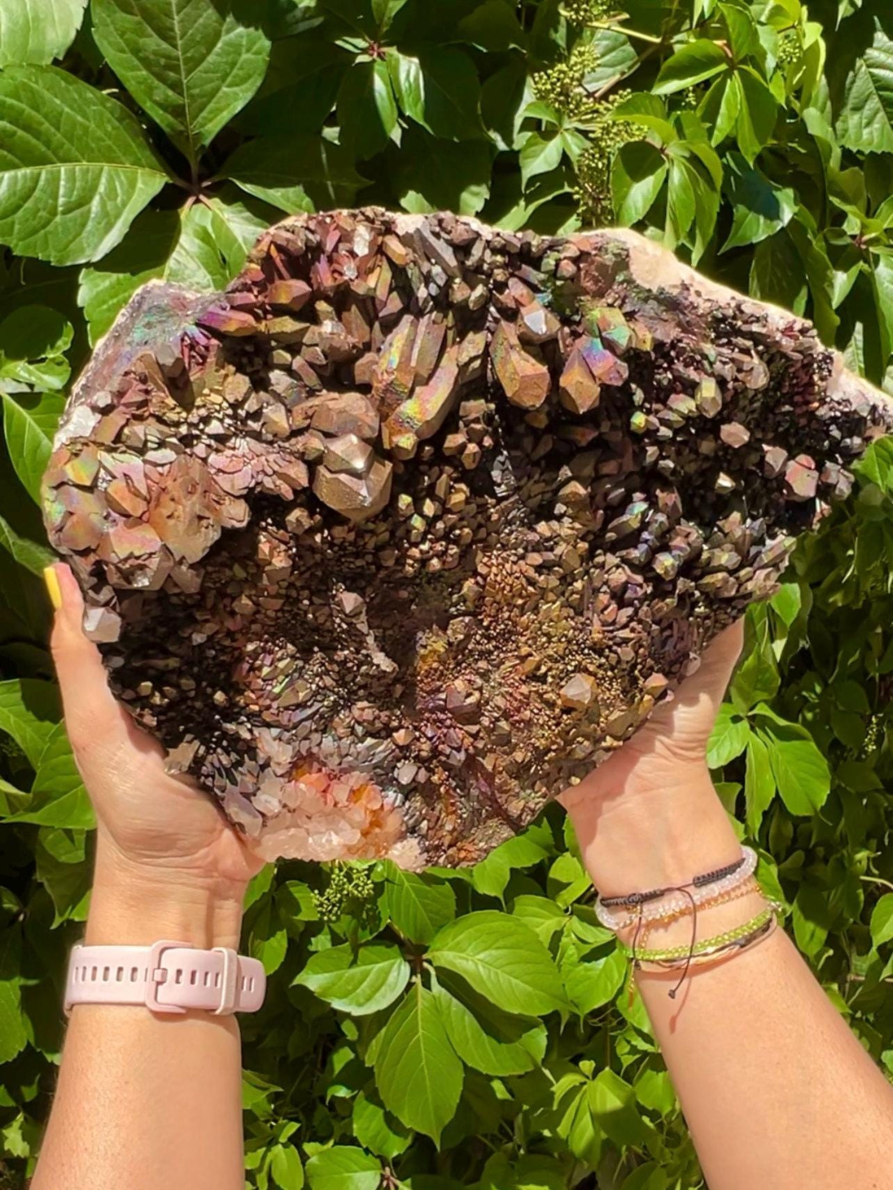 XXL Size! Quartz with Rainbow Goethite Specimen