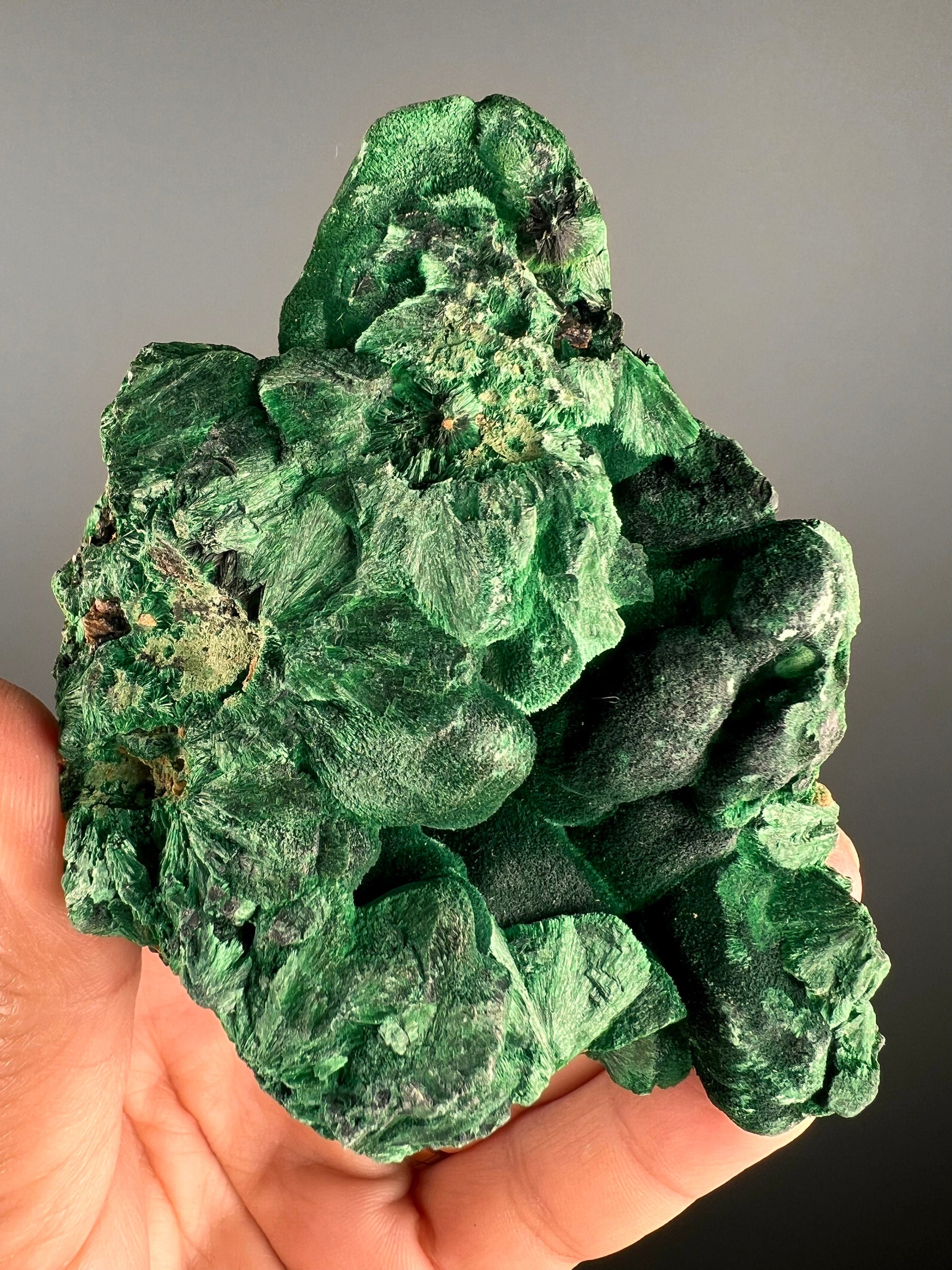 Velvety Green Color, Fibrous Malachite Mineral Specimen,Malachite Specimen