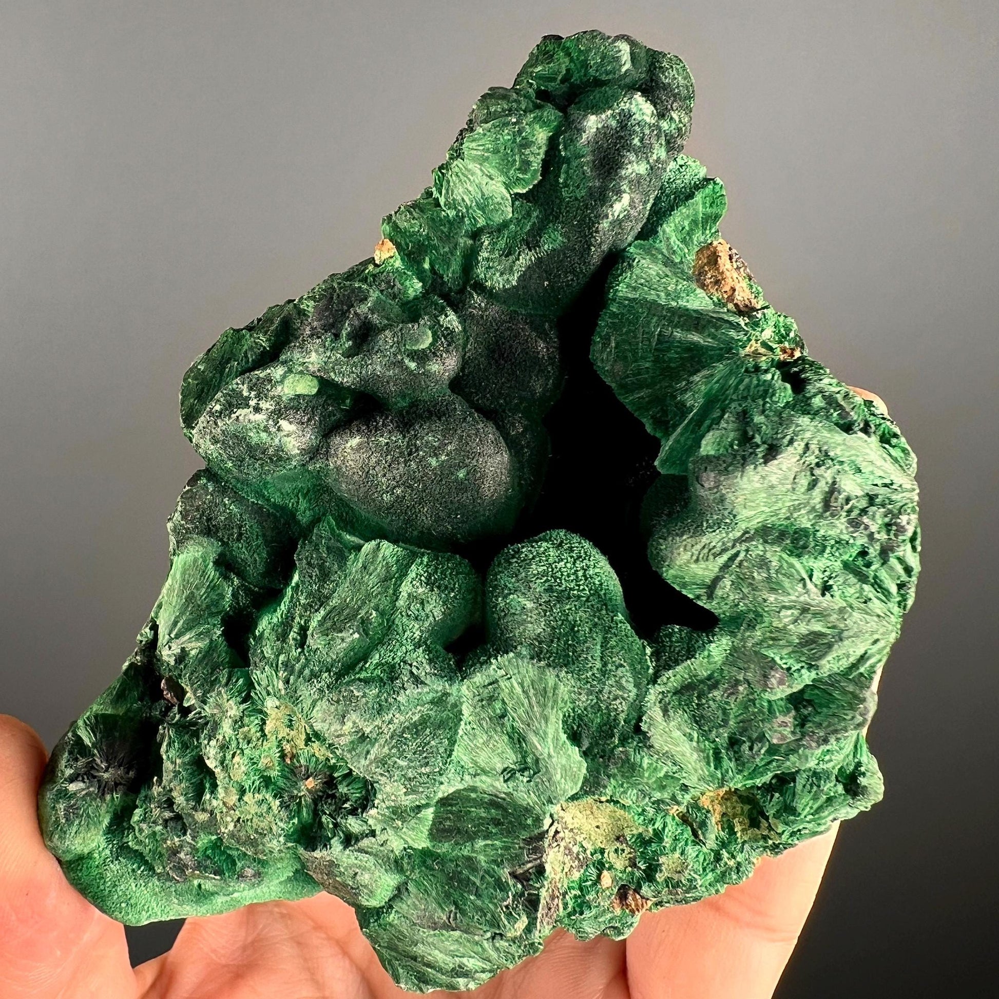 Velvety Green Color, Fibrous Malachite Mineral Specimen,Malachite Specimen