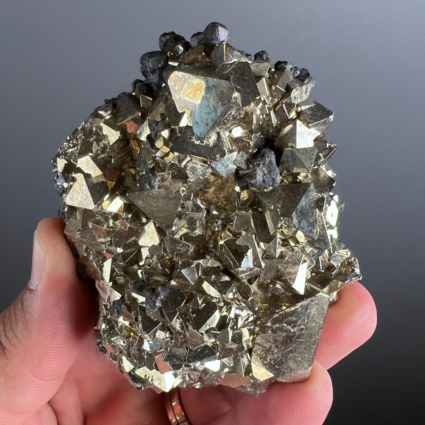 Protection, Enhances and Prosperity... Lustrous Octahedral Pyrites from Peru, Pyrite Specimen