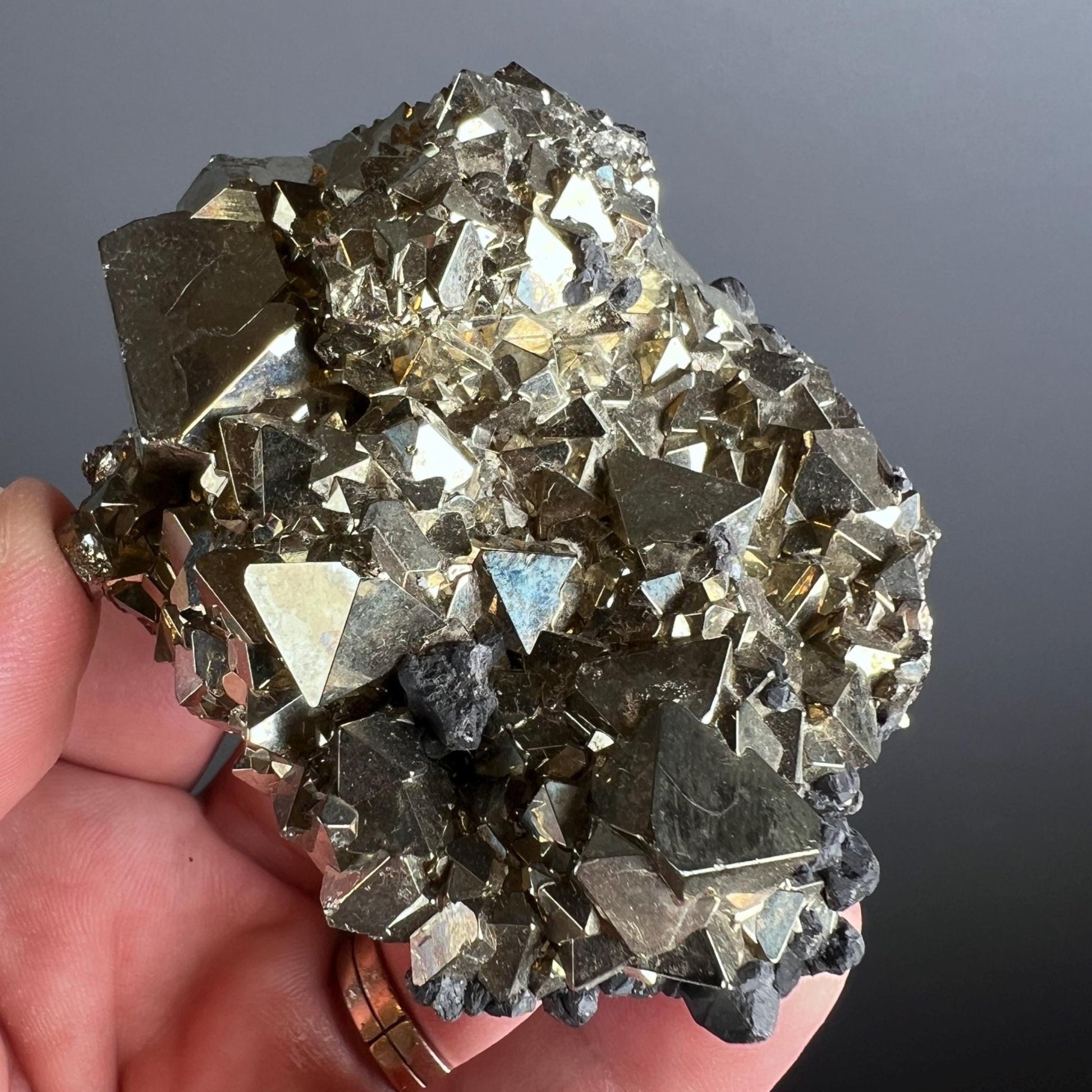 Protection, Enhances and Prosperity... Lustrous Octahedral Pyrites from Peru, Pyrite Specimen