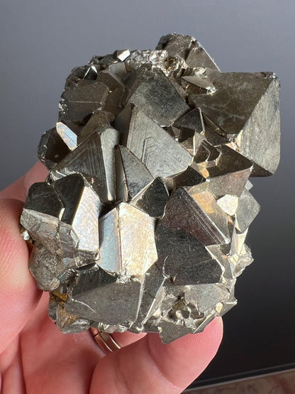 Protection, Enhances and Prosperity... Lustrous Octahedral Pyrites Crystal Specimen