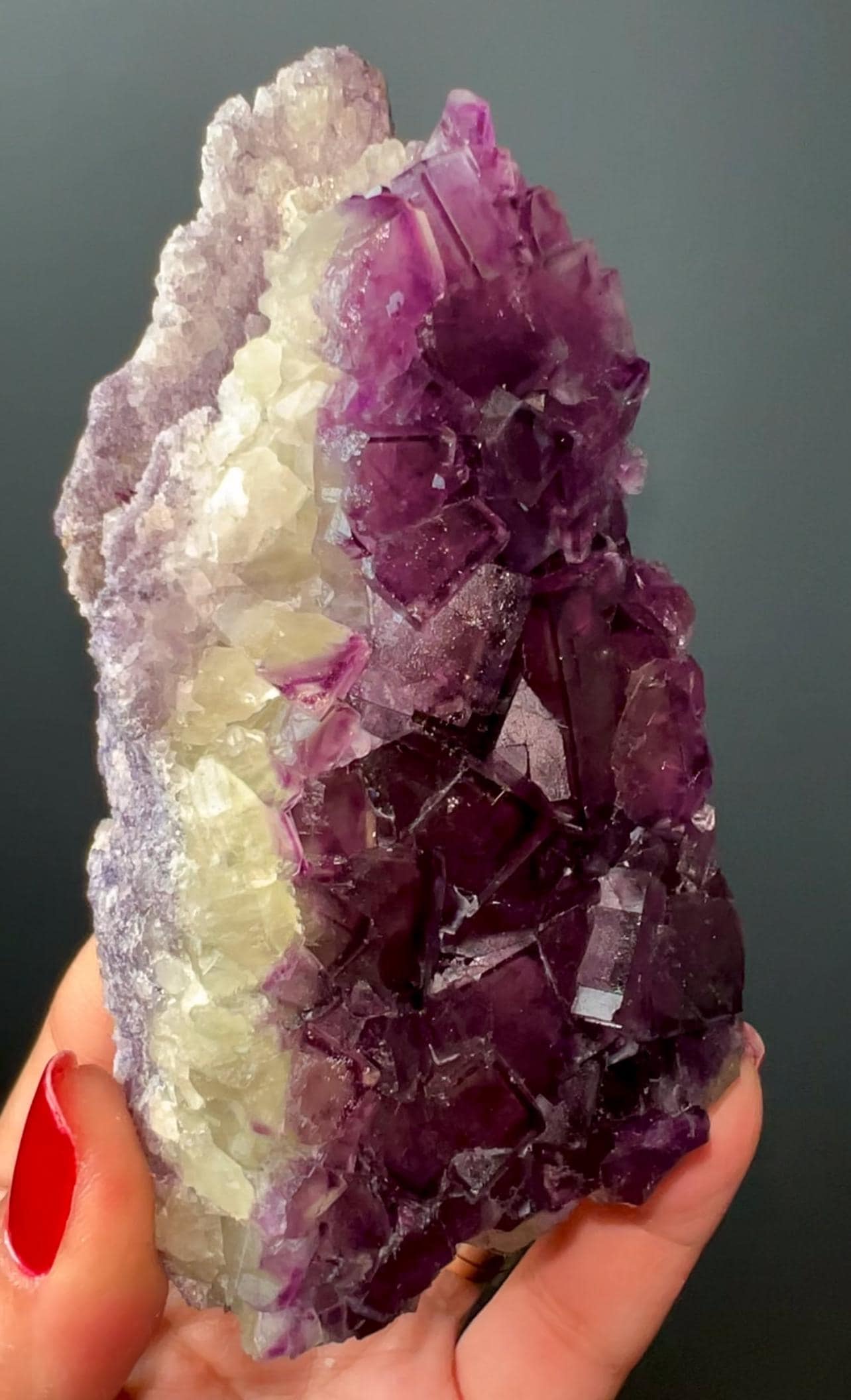 Amazing Piece!Purple Fluorite Specimen with Phantoms From Okorusu,Namibia