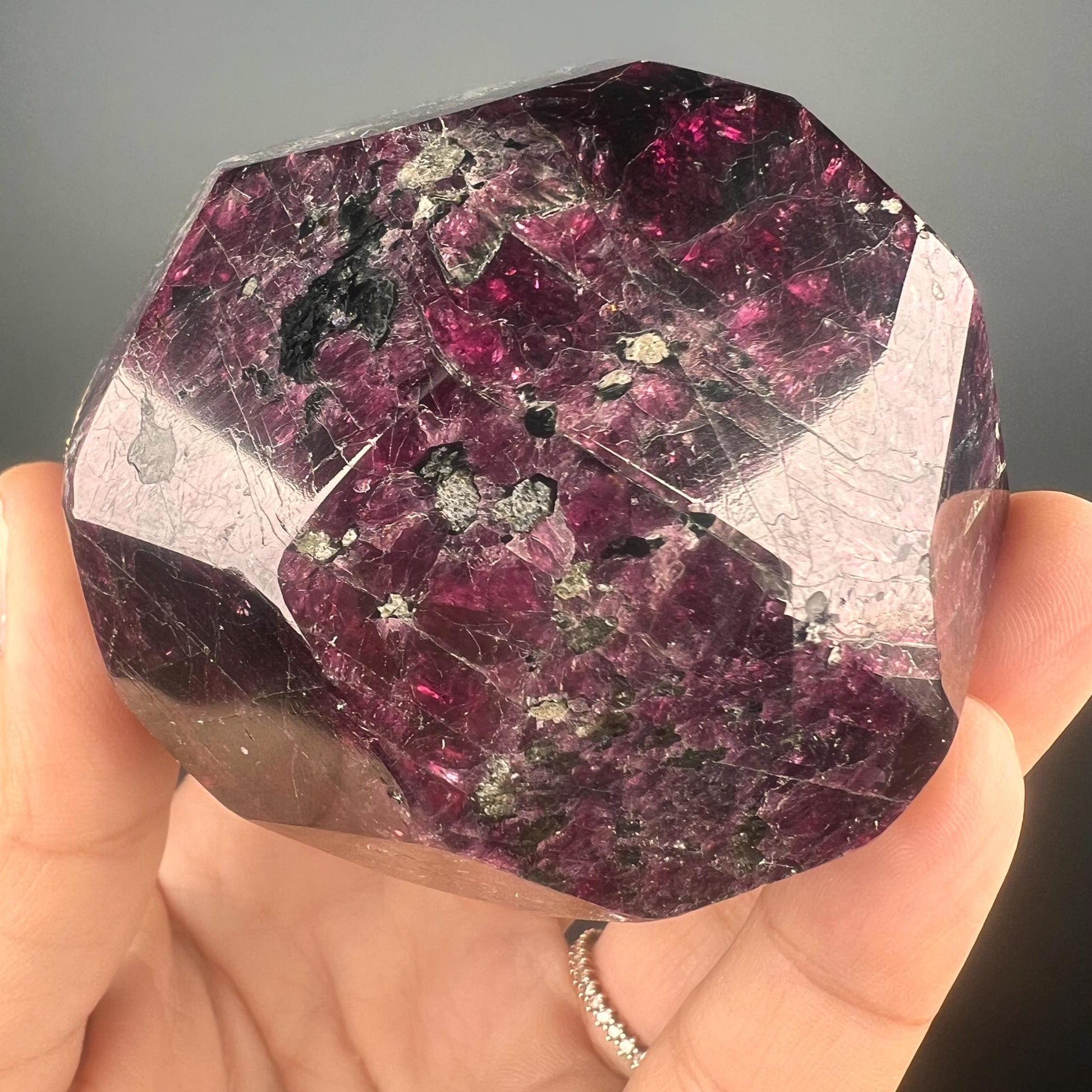 Red Almandine Garnet with Beautiful Crystal Faces, Amazing Red Reflections