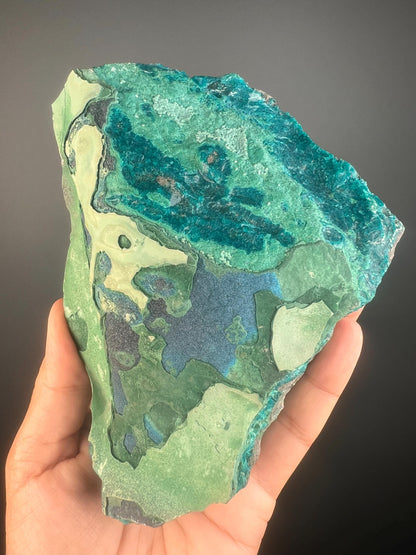 Rare!Blue Cornetite with Malachite Crystal from Congo