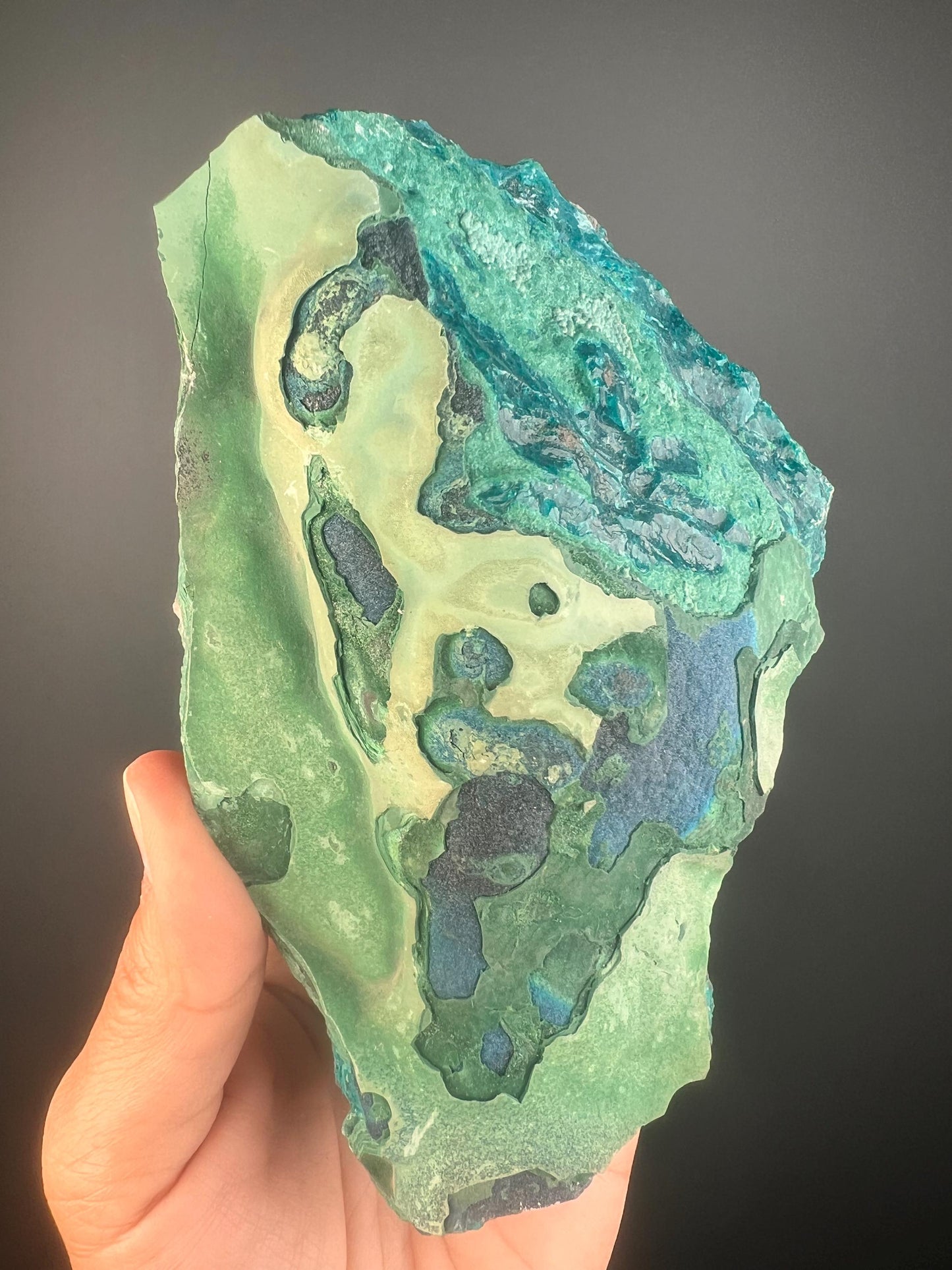 Rare!Blue Cornetite with Malachite Crystal from Congo