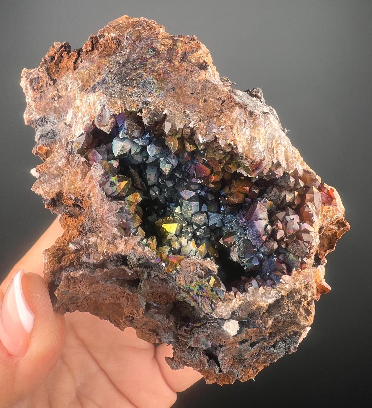 Rare, New Find! Irisdecent Colorful Goethite with Quartz Specimen