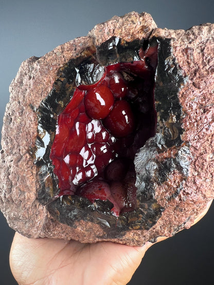 XXL Size! Self Standing!Red Fox Crater Agate,Fox Agate, Crater Agate,Red Agate