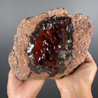 XXL Size! Self Standing!Red Fox Crater Agate,Fox Agate, Crater Agate,Red Agate