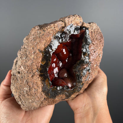 XXL Size! Self Standing!Red Fox Crater Agate,Fox Agate, Crater Agate,Red Agate