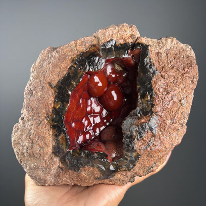 XXL Size! Self Standing!Red Fox Crater Agate,Fox Agate, Crater Agate,Red Agate