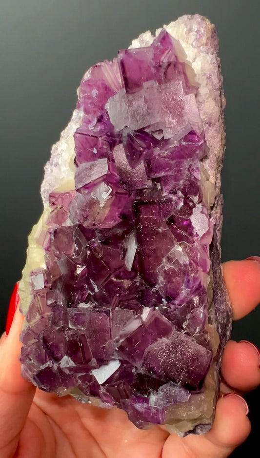 Amazing Piece!Purple Fluorite Specimen with Phantoms From Okorusu,Namibia