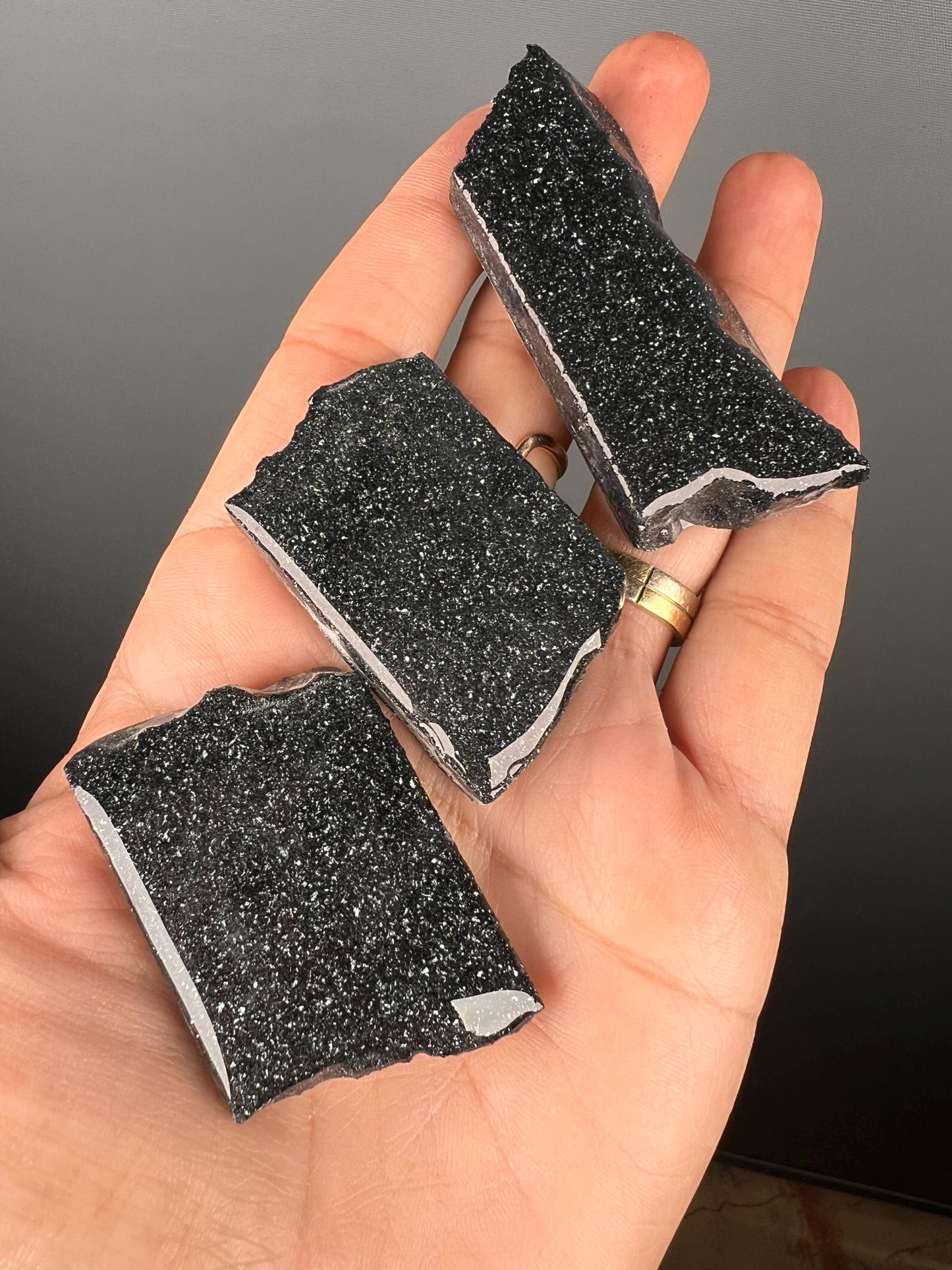 Set of 3 ! Specular Hematite Crystal Slab