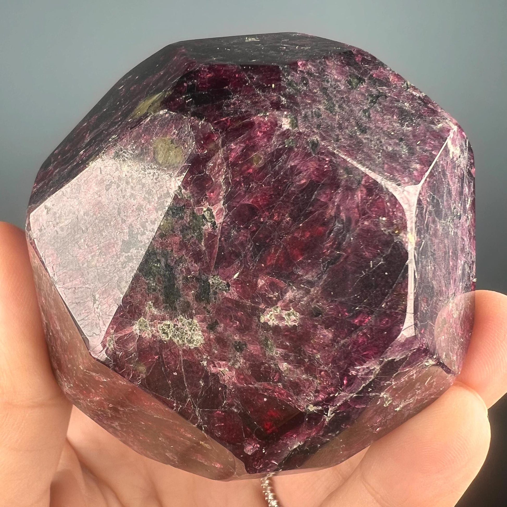 Red Almandine Garnet with Beautiful Crystal Faces, Amazing Red Reflections