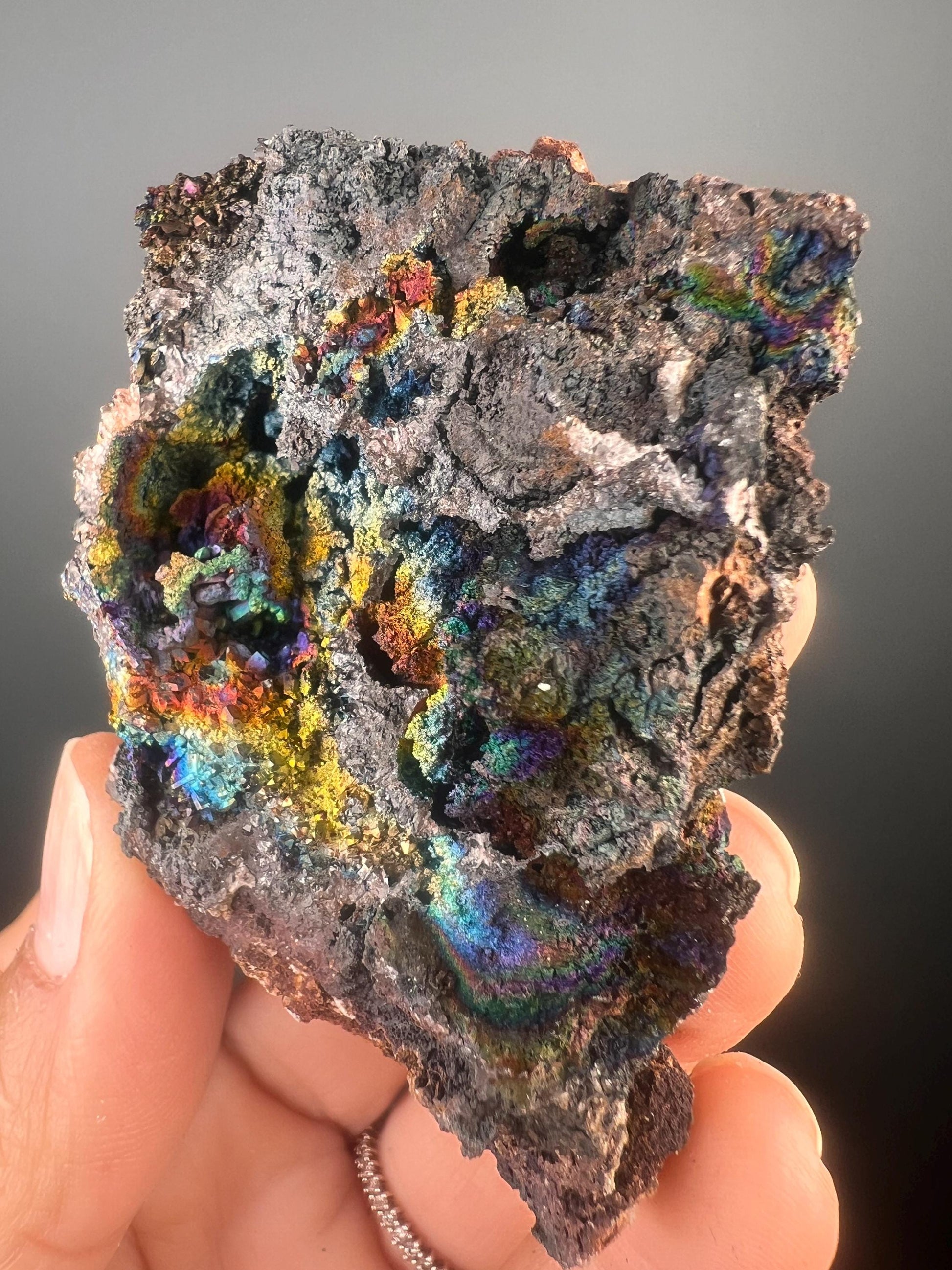 New Piece! Irisdecent Colorful Goethite (Turgite) Specimen, Amazing Rainbow Colors