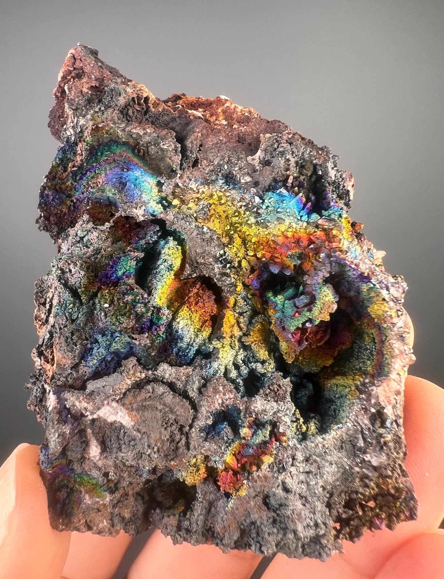 New Piece! Irisdecent Colorful Goethite (Turgite) Specimen, Amazing Rainbow Colors