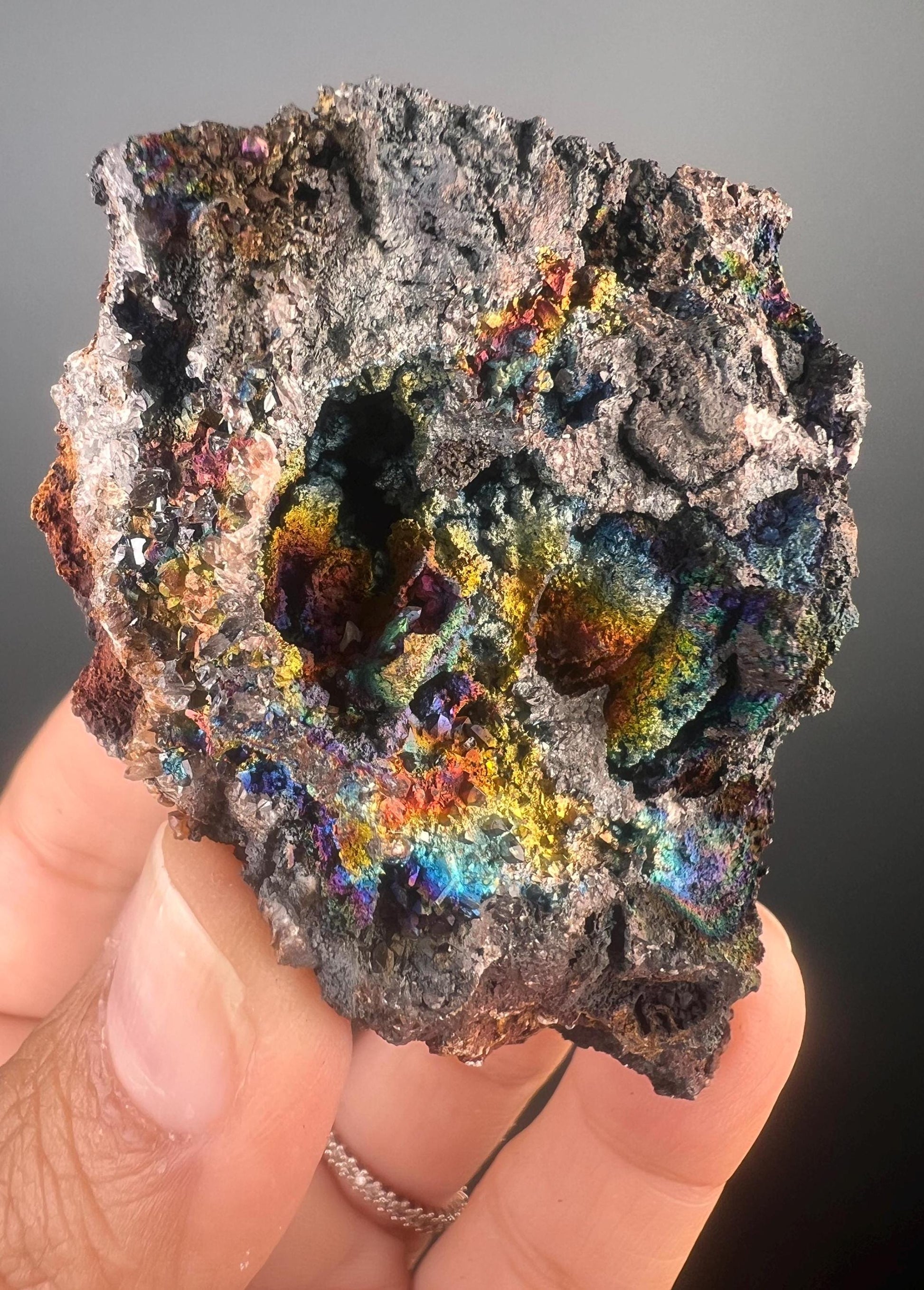 New Piece! Irisdecent Colorful Goethite (Turgite) Specimen, Amazing Rainbow Colors