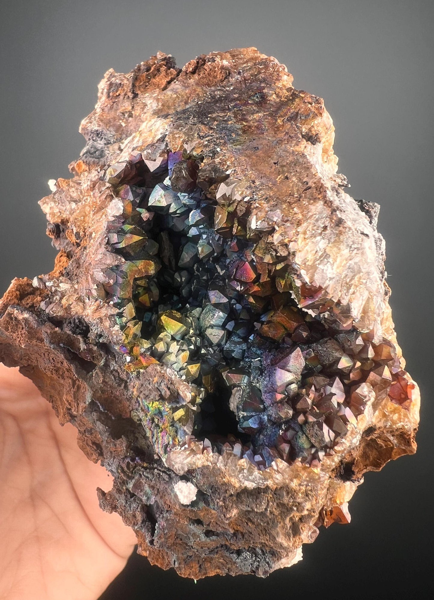 Rare, New Find! Irisdecent Colorful Goethite with Quartz Specimen