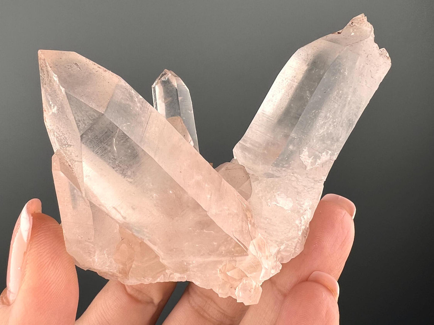 Pink Samadhi Himalayan Healing Quartz,Samadhi Quartz Cluster, Clear Quartz Points