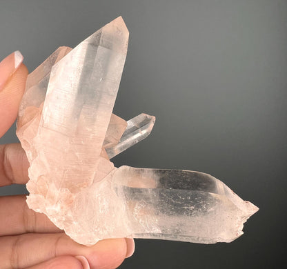 Pink Samadhi Himalayan Healing Quartz,Samadhi Quartz Cluster, Clear Quartz Points