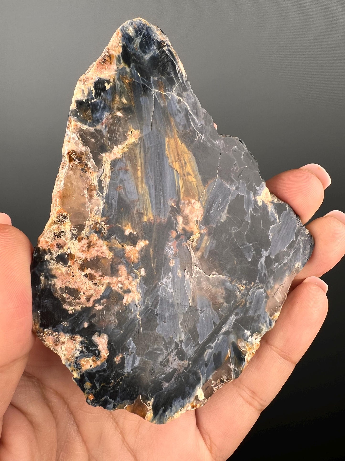 Pietersite Slab with Beautiful Chatoyant Colors