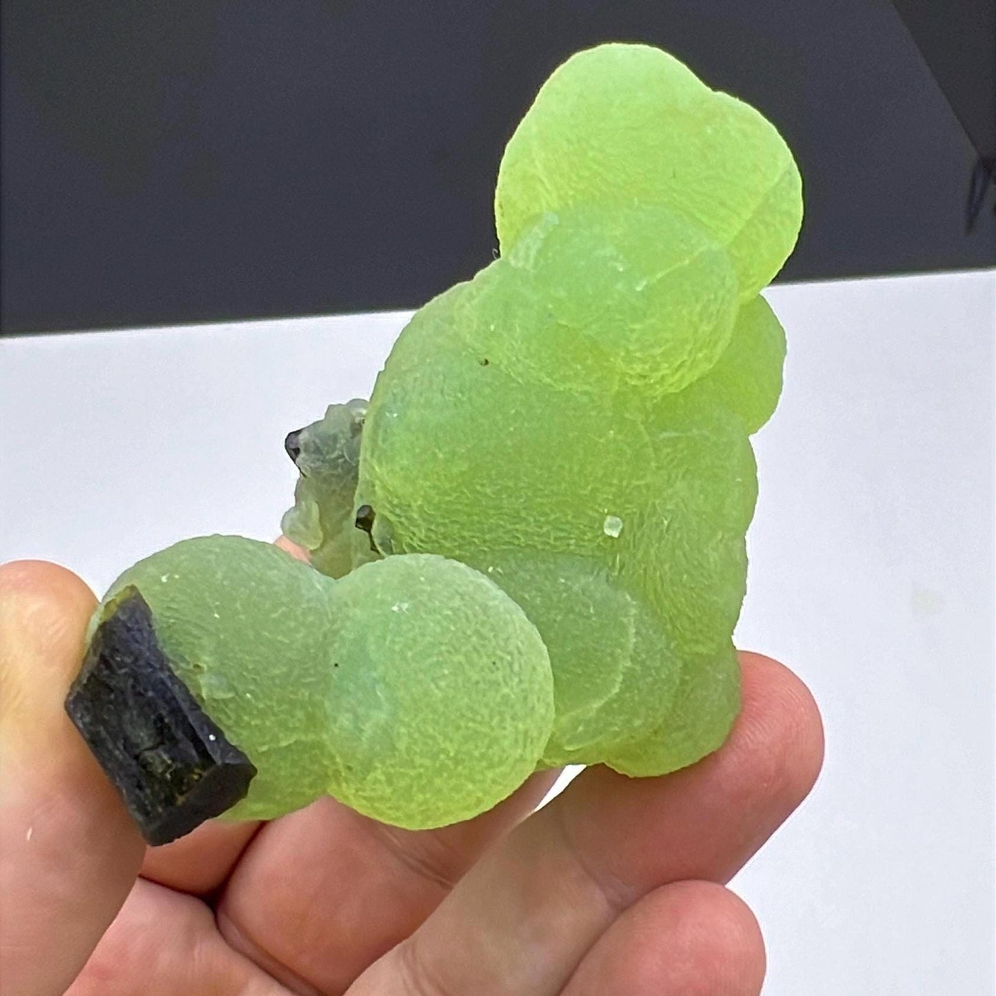 Grape Green Prehnite with Dark Green Epidote Specimen