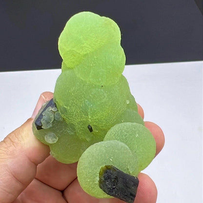 Grape Green Prehnite with Dark Green Epidote Specimen