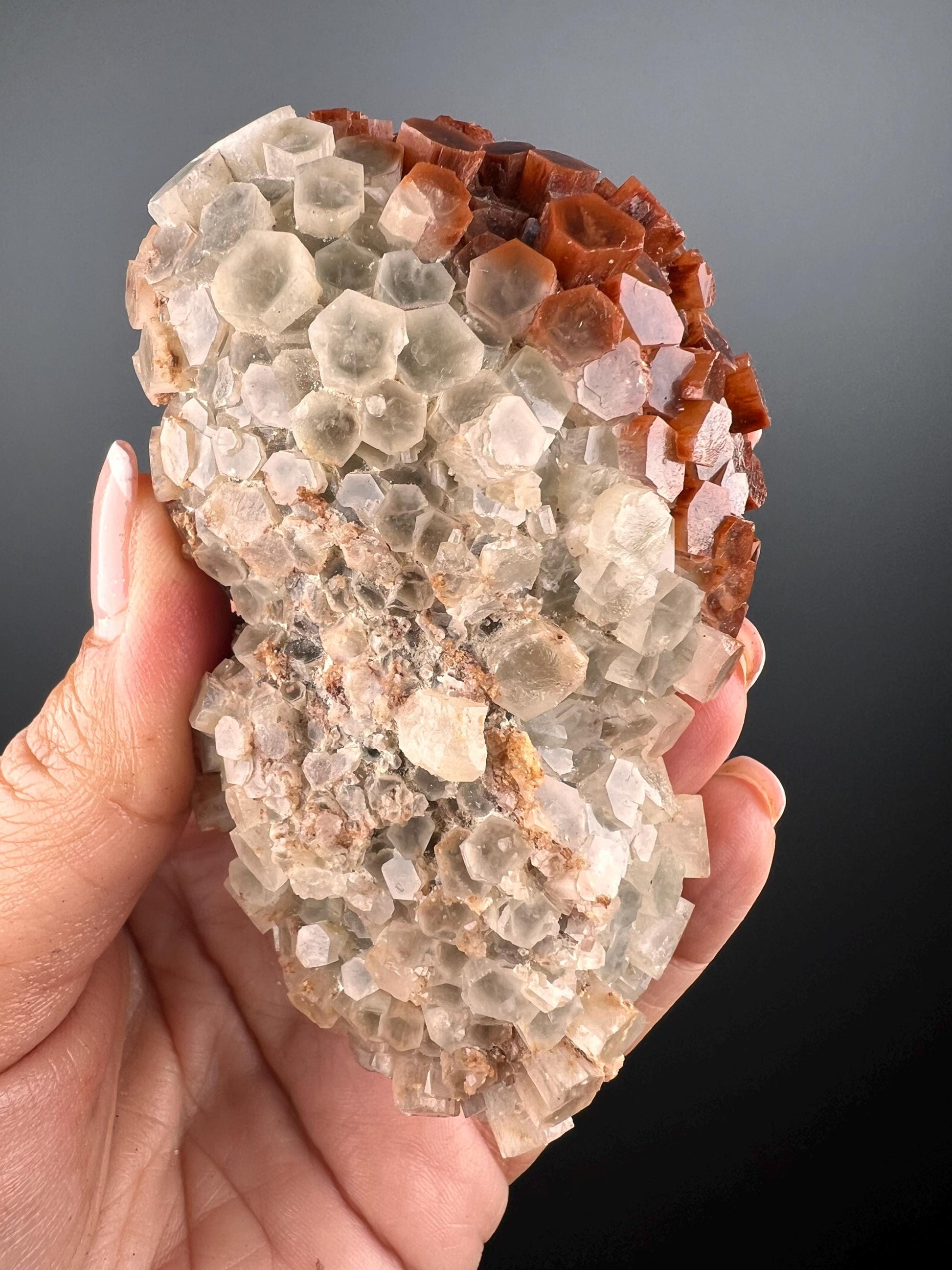 Aragonite Cluster Specimen, Bi-Color Aragonite Crystal