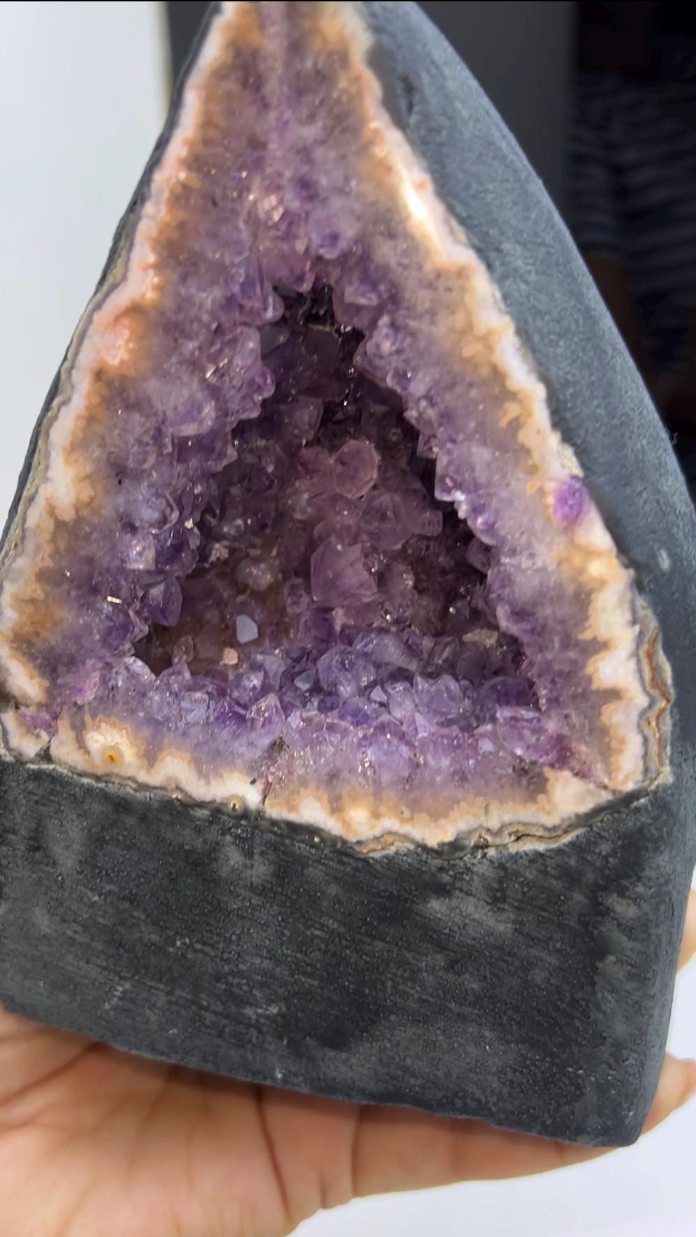 Purple Amethyst Geode Mineral Specimen, Self-Standing Amethyst Geode