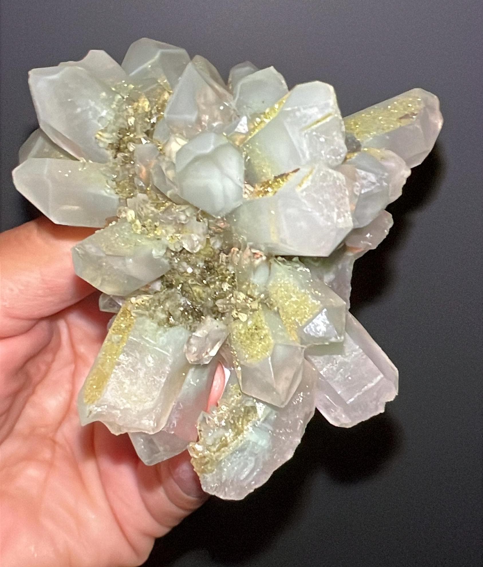 Epic! Crystal Quartz Flowers with Glittery Chlorite Crystals Specimen From Turkey