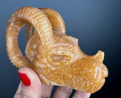 Orange Aventurine Dragon Statue, Handcrafted Chinese Zodiac Decor