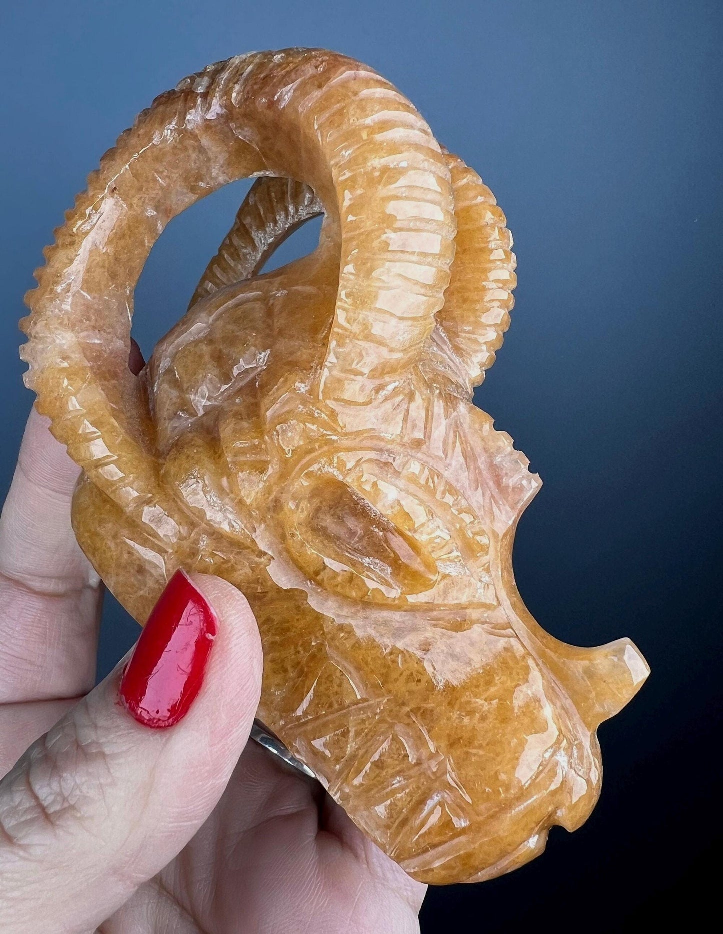 Orange Aventurine Dragon Statue, Handcrafted Chinese Zodiac Decor