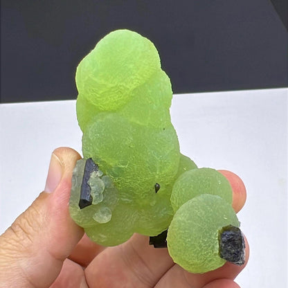 Grape Green Prehnite with Dark Green Epidote Specimen