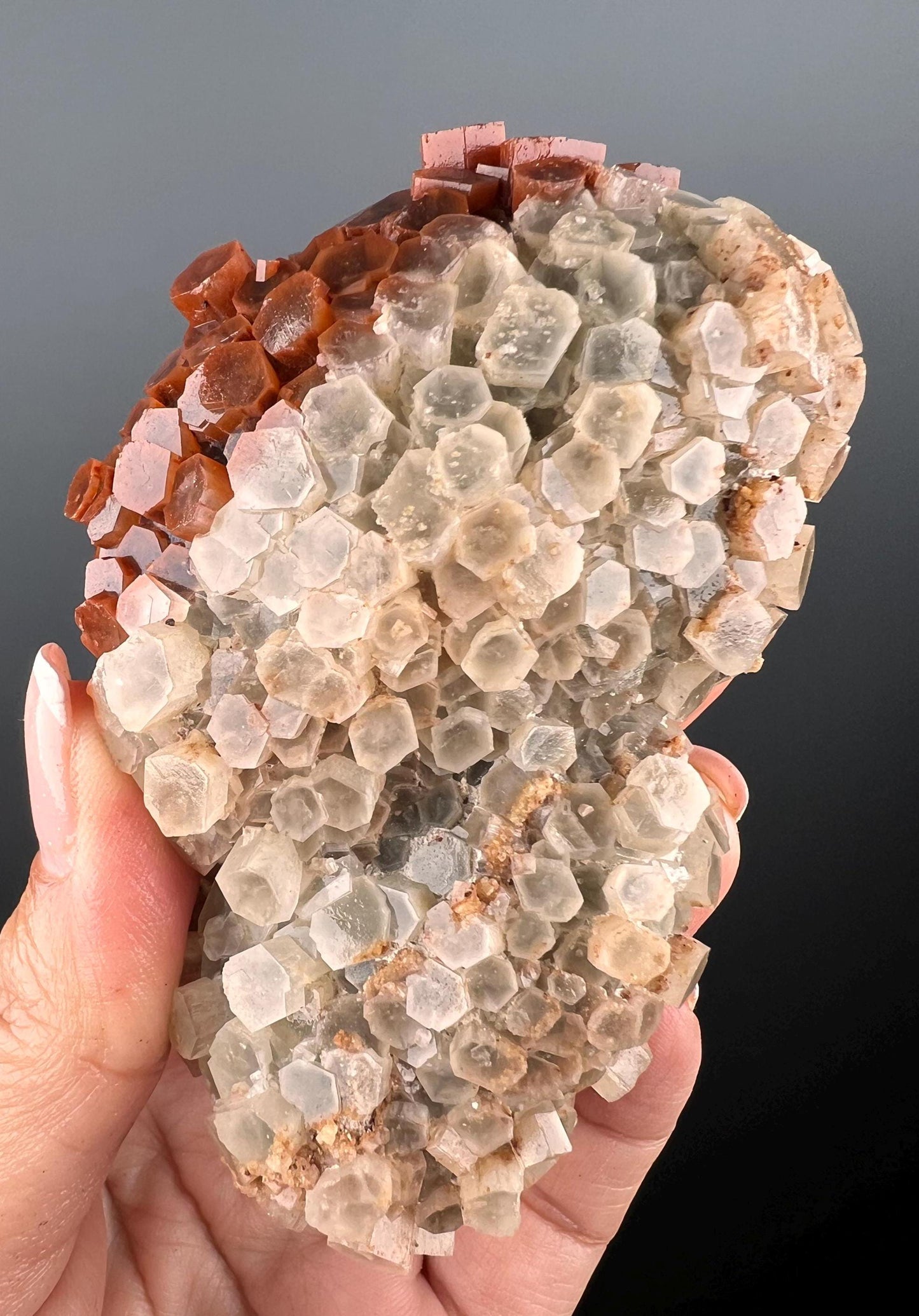 Aragonite Cluster Specimen, Bi-Color Aragonite Crystal