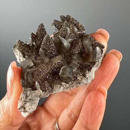 Dragon Scale Black Calcite with Chalcopyrite Specimen