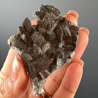 Dragon Scale Black Calcite with Chalcopyrite Specimen