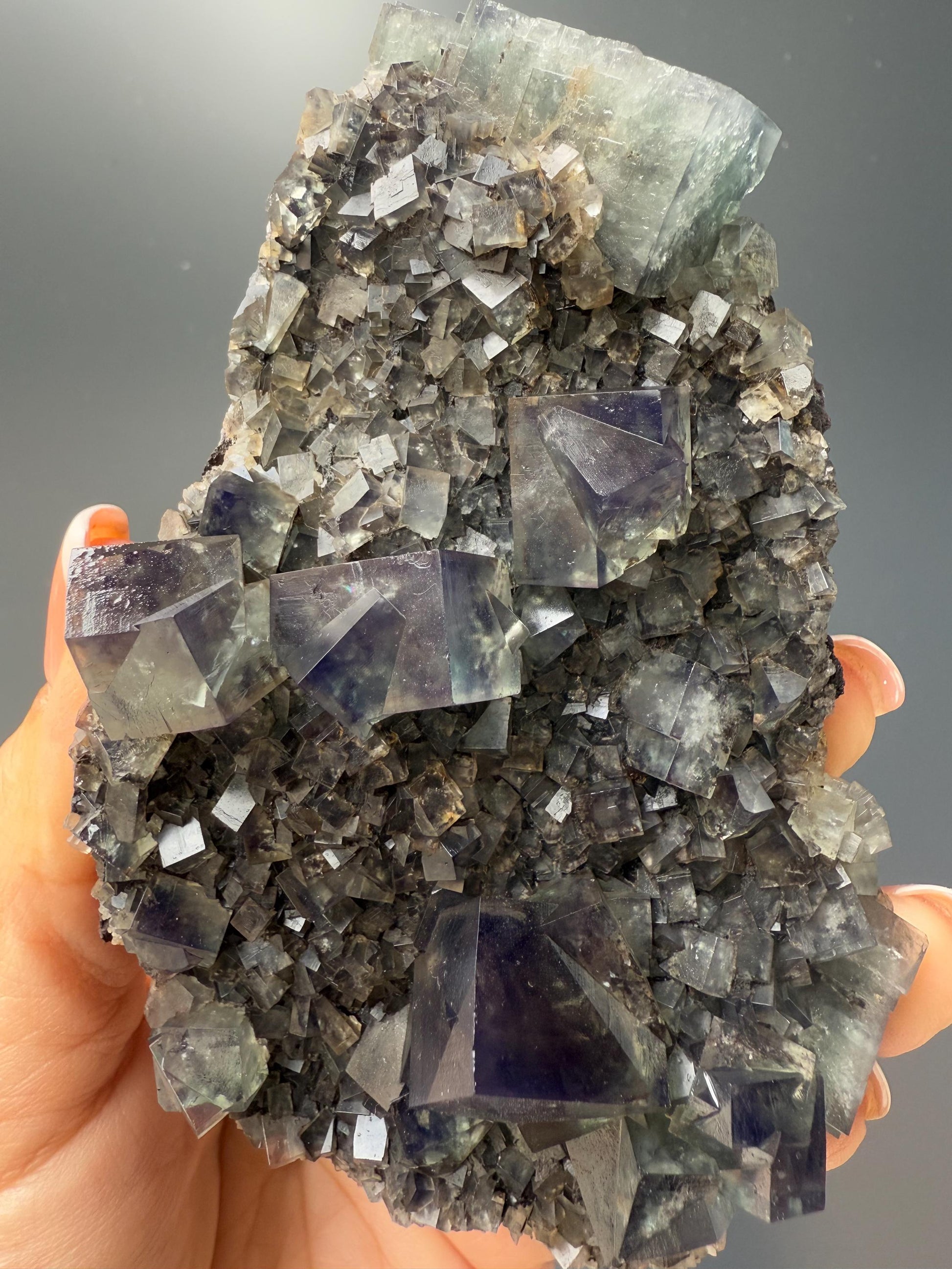 Color Change Fluorite Specimen, Green-Purple Fluorite Crystal