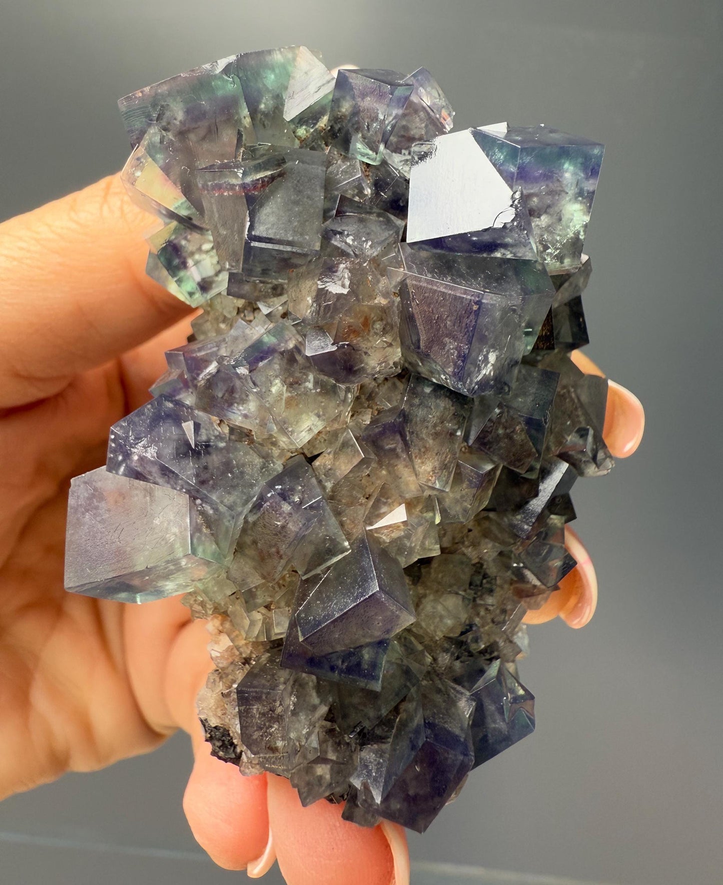 Color Change Green-Purple Fluorite Specimen, Fluorite Crystal