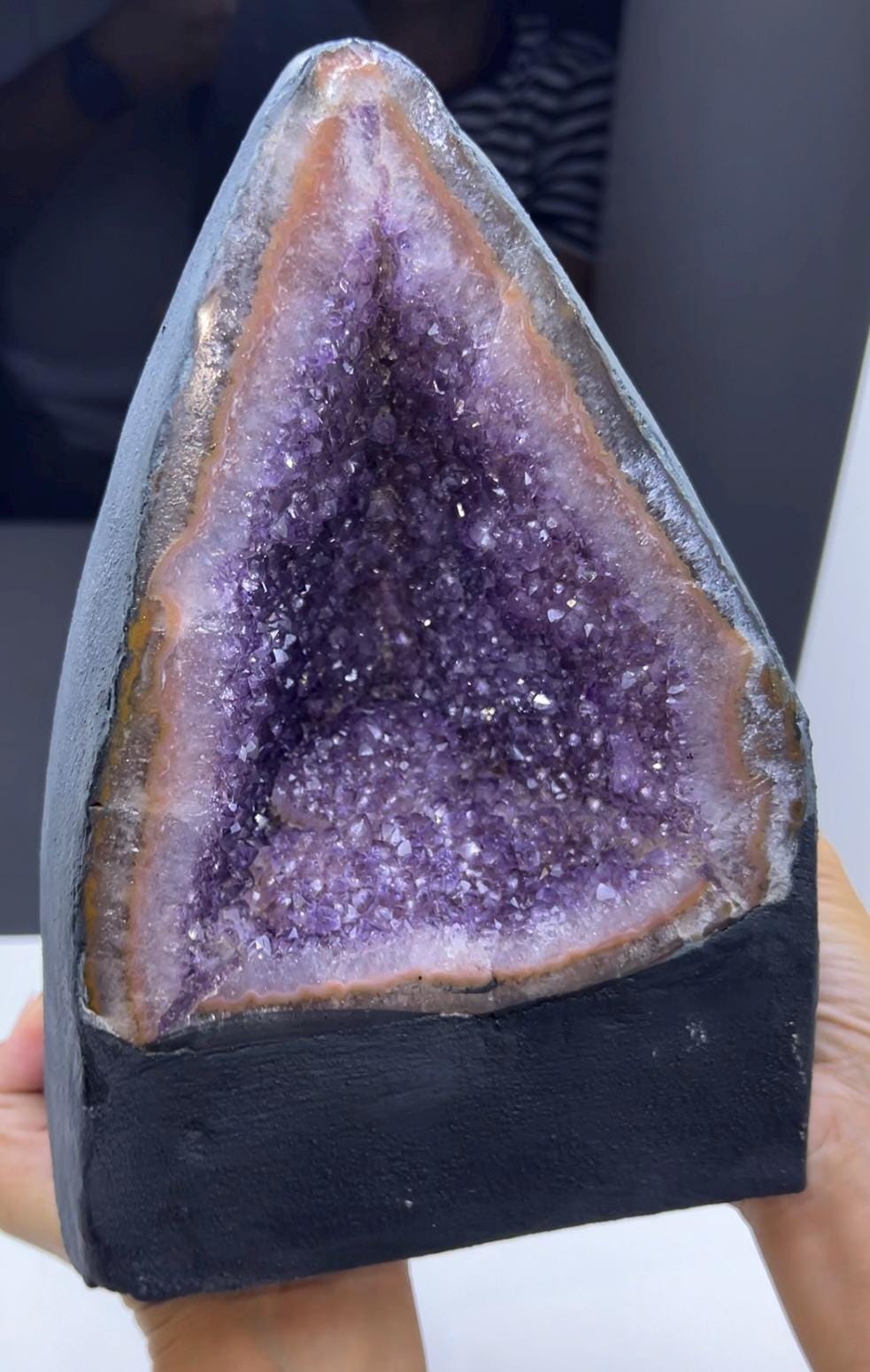 Full Crystallized Purple Amethyst Geode Mineral Specimen, Self-Standing Amethyst Geode